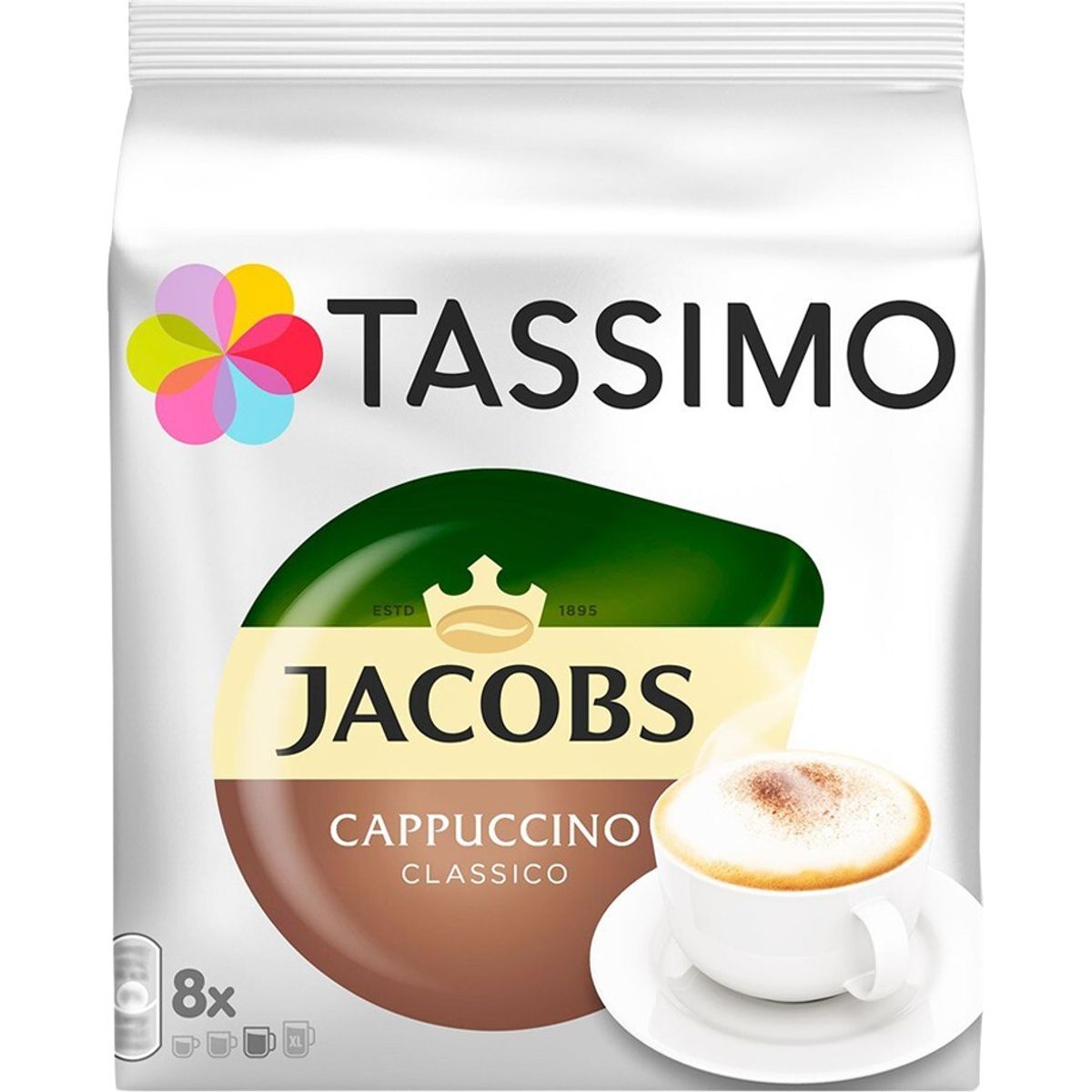 Jacobs - Cappuccino Classico (8 stk) - Kapsler til Tassimo