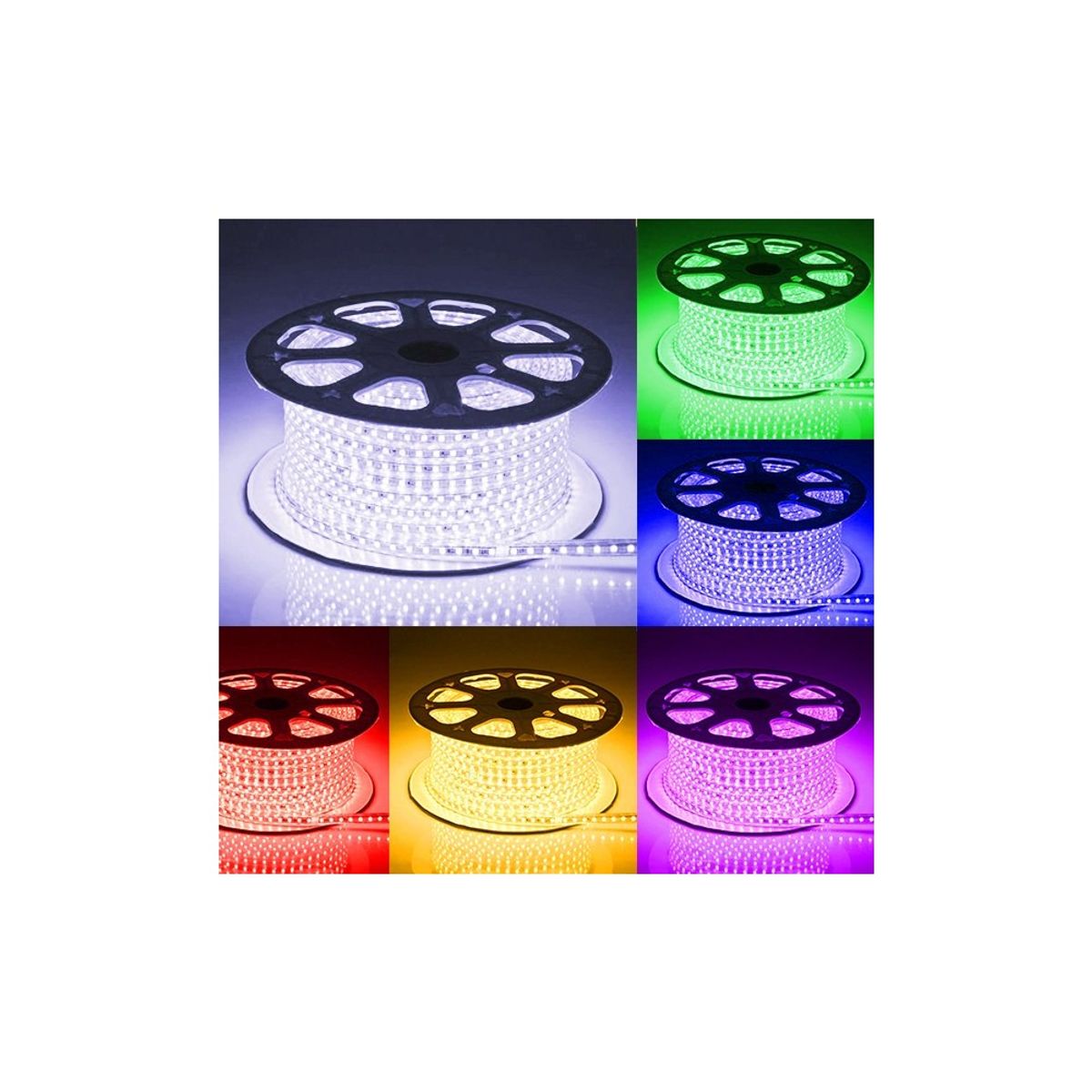 5 meter RGB vandtæt LED strip - 230V, 60 LED, 5W pr. meter!