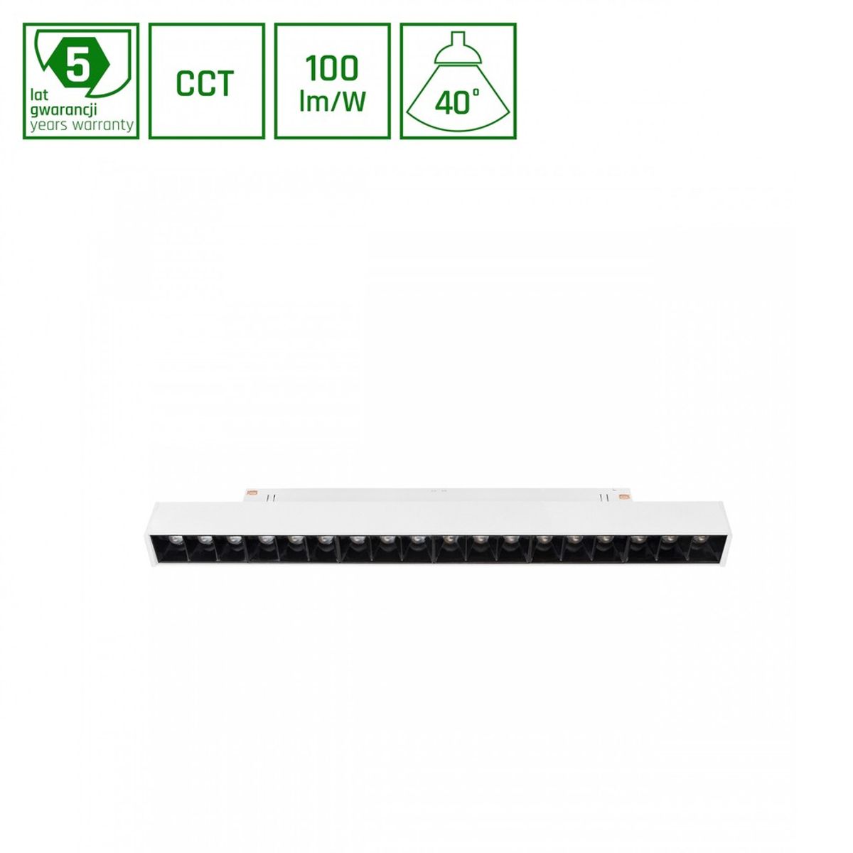 System Shift Smart-Grid M skinne Lys 17W - 303mm, 35 °, hvid, CCT/dæmp. - Kulør : CCT (Varm til Kold Hvid)