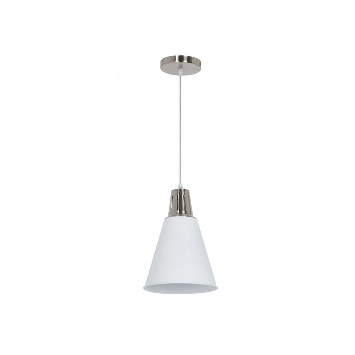 V-Tac moderne pendellampe - Krom + hvid sandblæst, Ø22 cm, E27