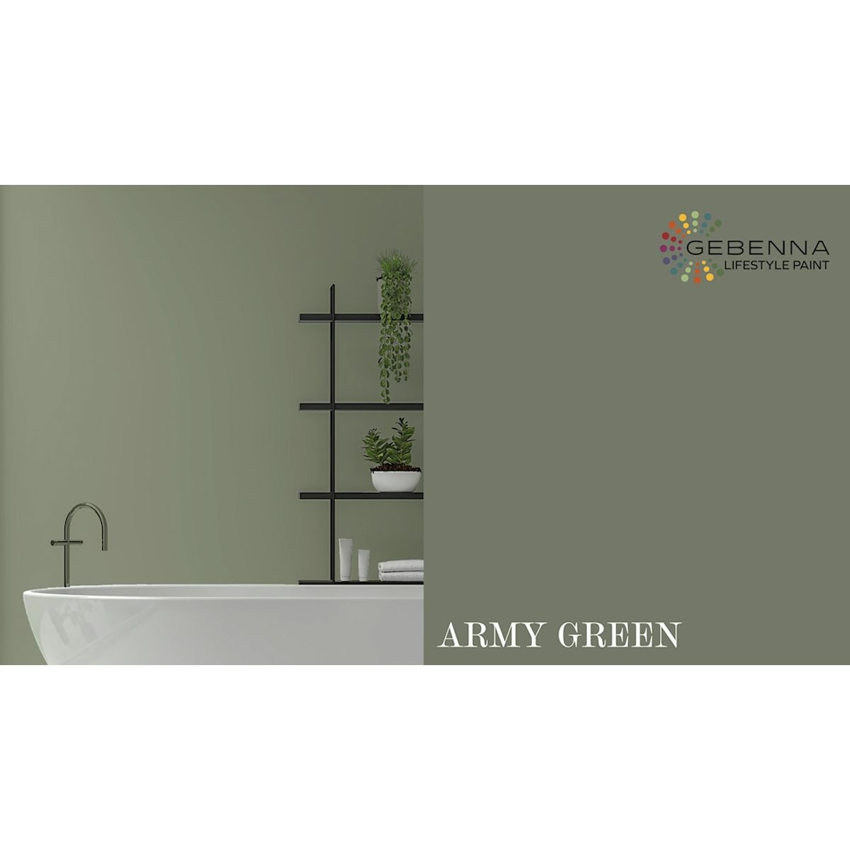 Vådrumsmaling Glans 25: Army Green 2,7 liter