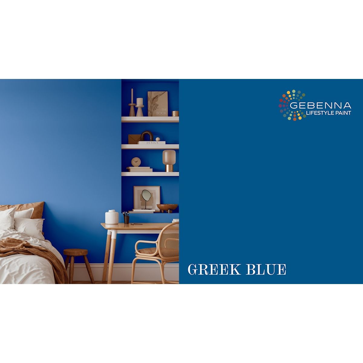 Gebenna Vægmaling: Greek Blue farveprøve