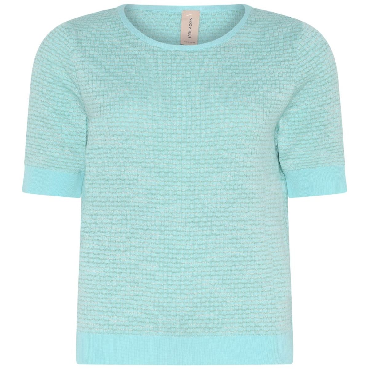 Skovhuus Kvinde T-shirt i Strik Mint Blue L