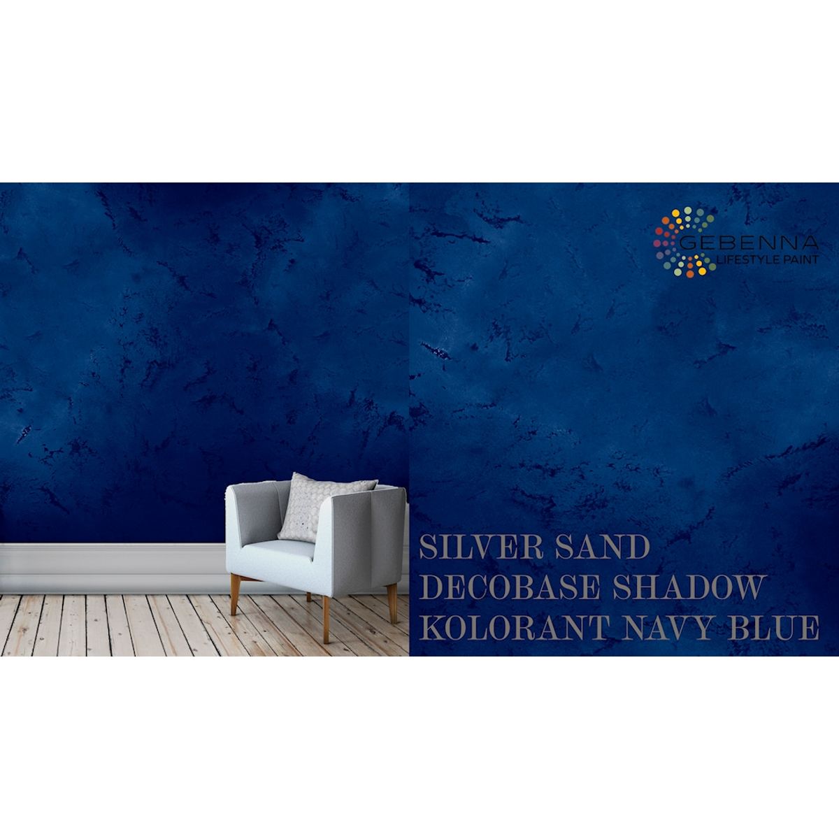 Silver Sand + Decobase Storm + Kolorant Navy blue