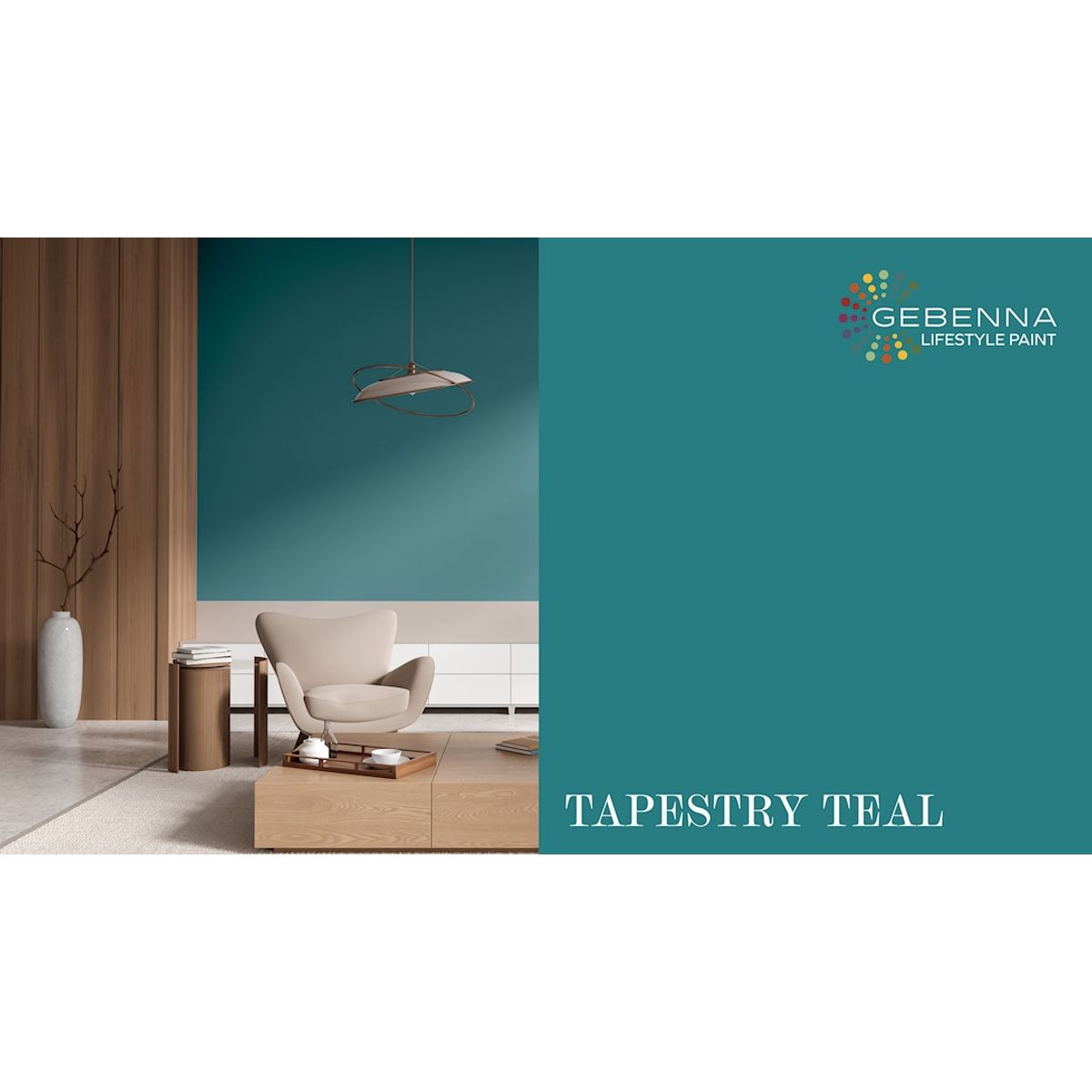 Gebenna Vægmaling: Tapestry Teal farveprøve