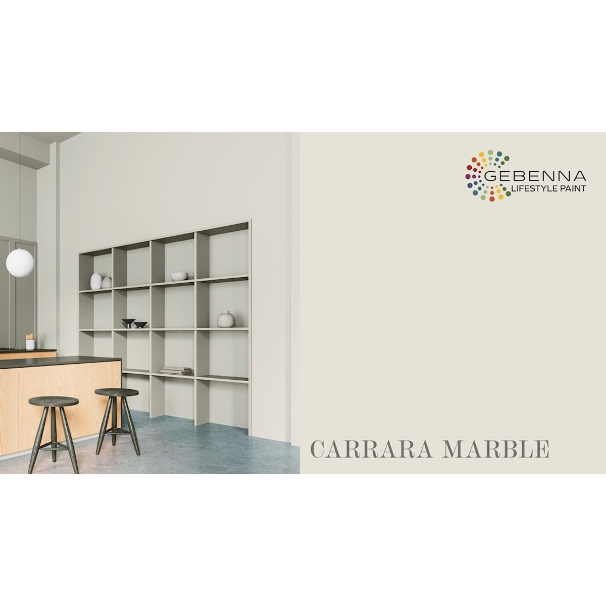 Gebenna Vægmaling: Carrara Marble 9 liter