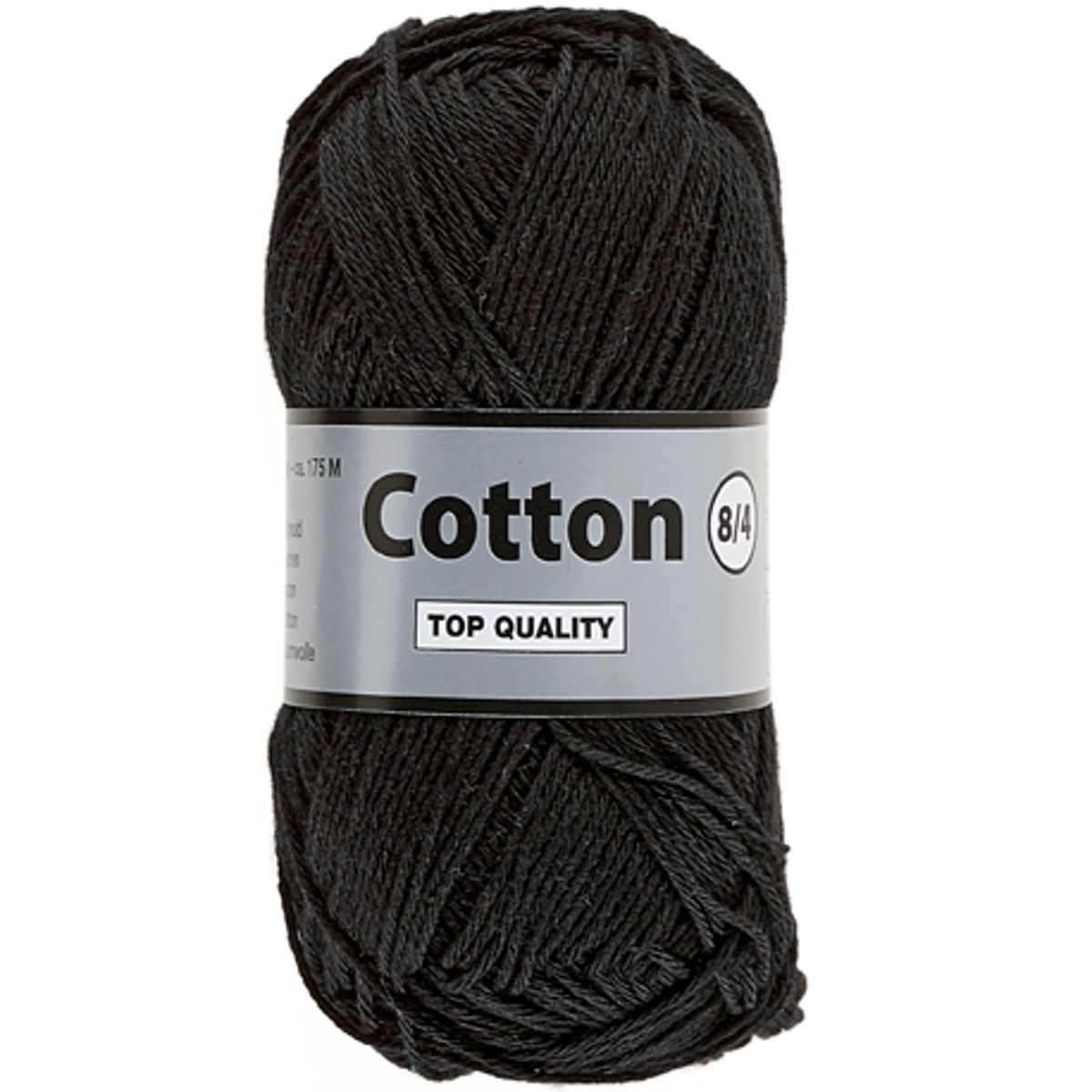 Lammy cotton 8/4, sort, 50 g, nr. 1