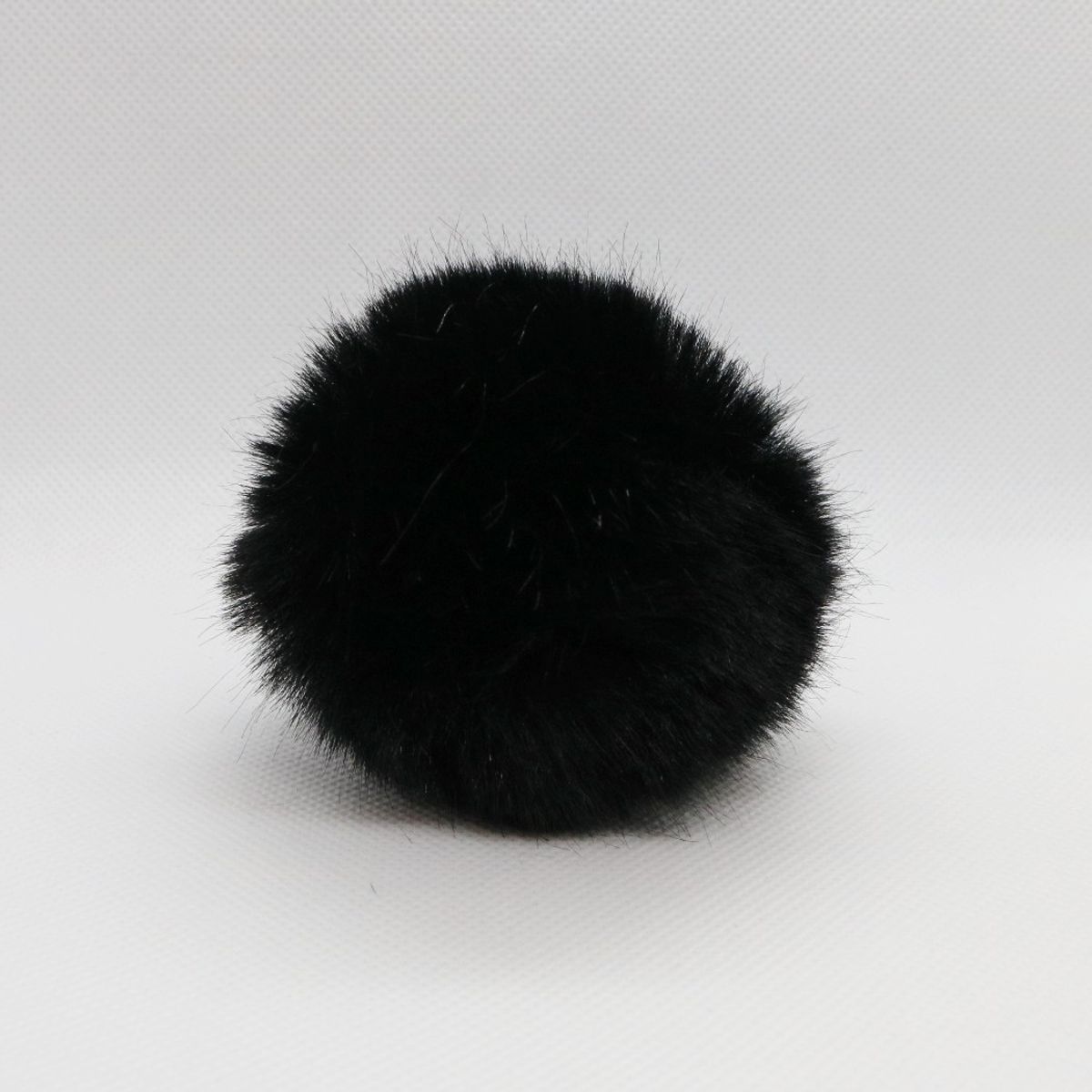 Pompon, poly-akryl, 80 mm, sort