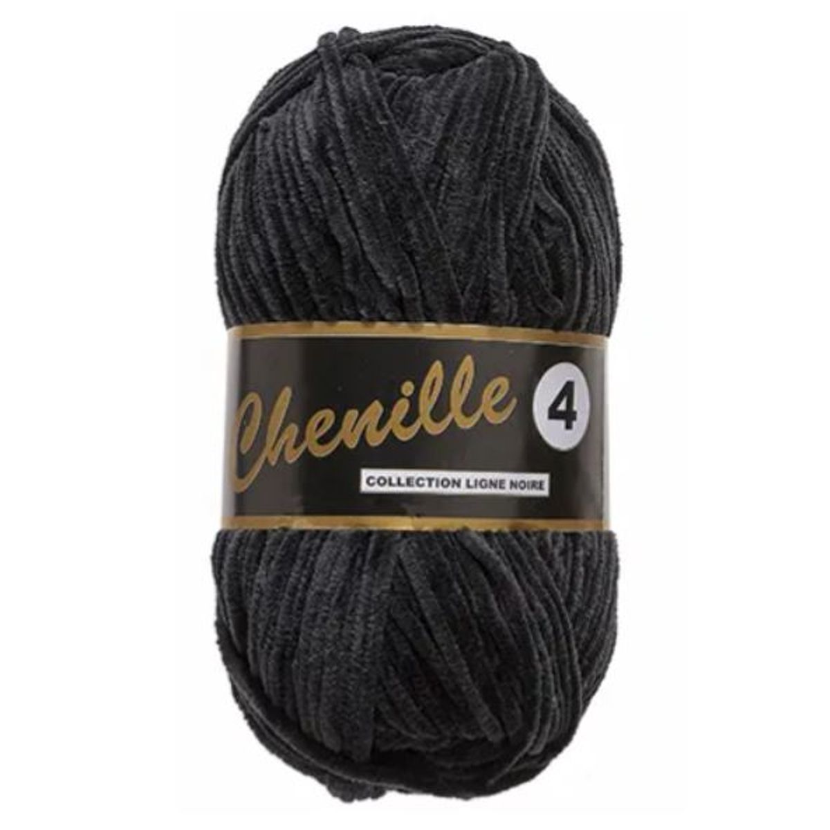 Chenille 4, sort, 50 g, nr. 1