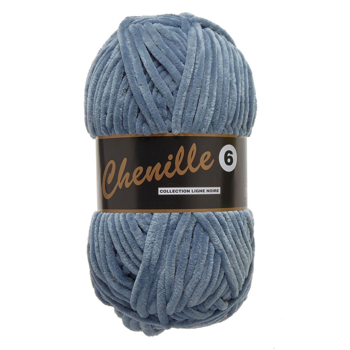 Chenille 6, støvet blå, 100 g, nr. 22