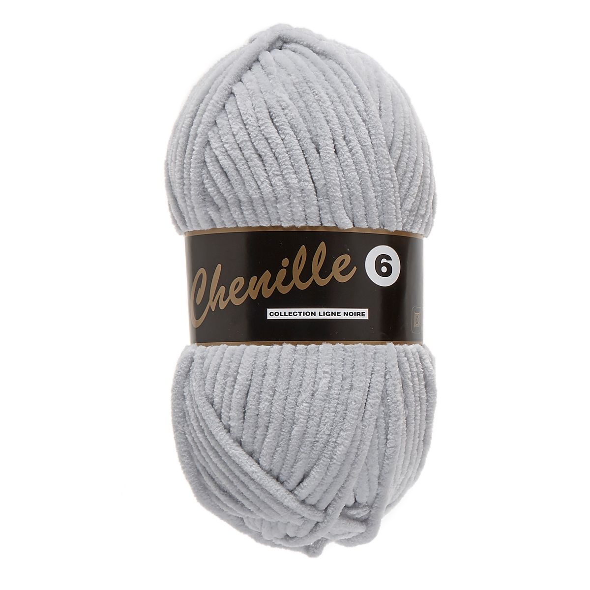 Chenille 6, lysegrå, 100 g, nr. 38