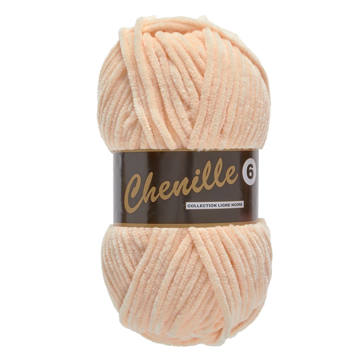 Chenille 6, lys fersken, 100 g, nr. 218