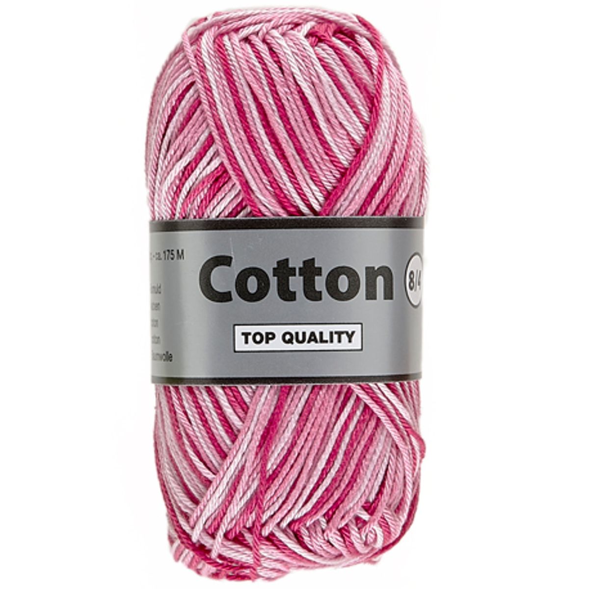 Lammy cotton 8/4, multifarvet, lyserøde og hvide farver, 50 g, nr. 630