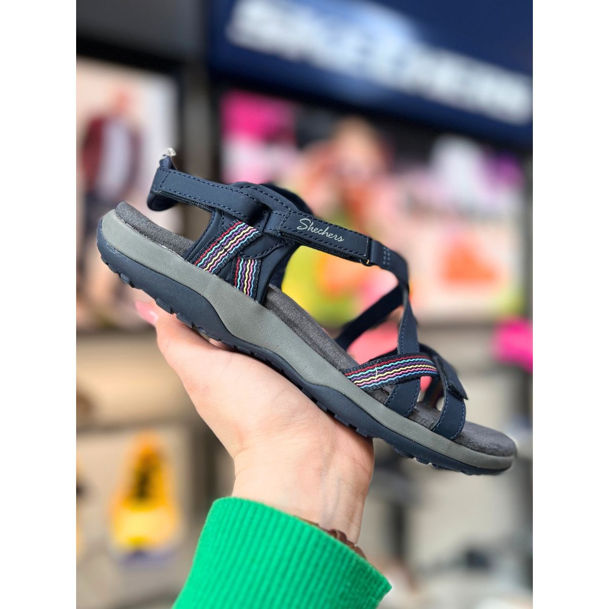 SKECHERS, Dame, Sandal, Reggae Slim - Sun Array - Navy 40