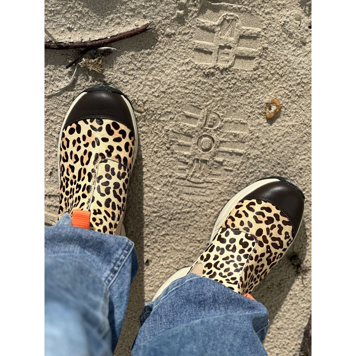 Woden SILJE COWHAIR - COFFEE CREAM/LEOPARD 37