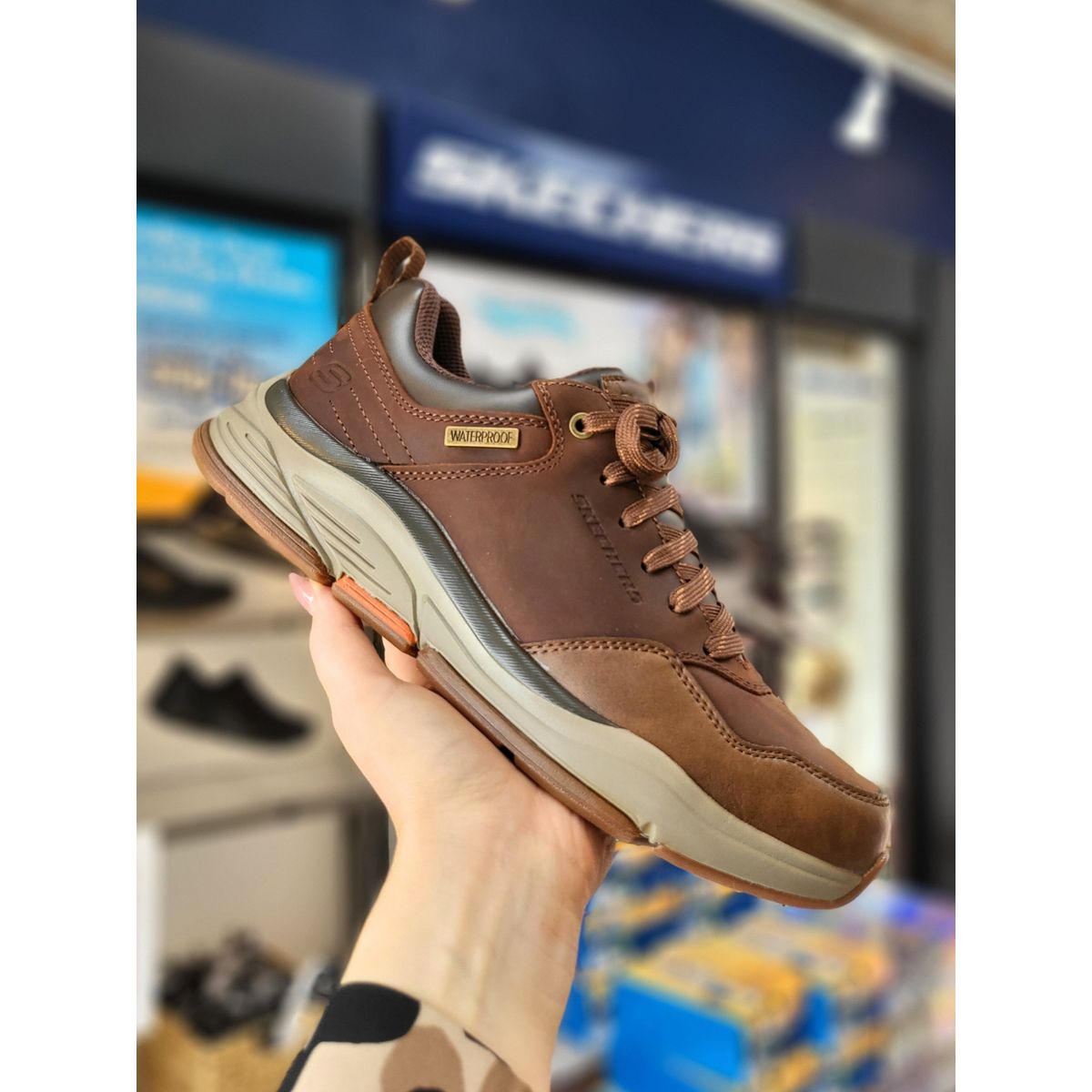 SKECHERS, Relaxed Fit: Benago - Waterproof - Dark Brown 45