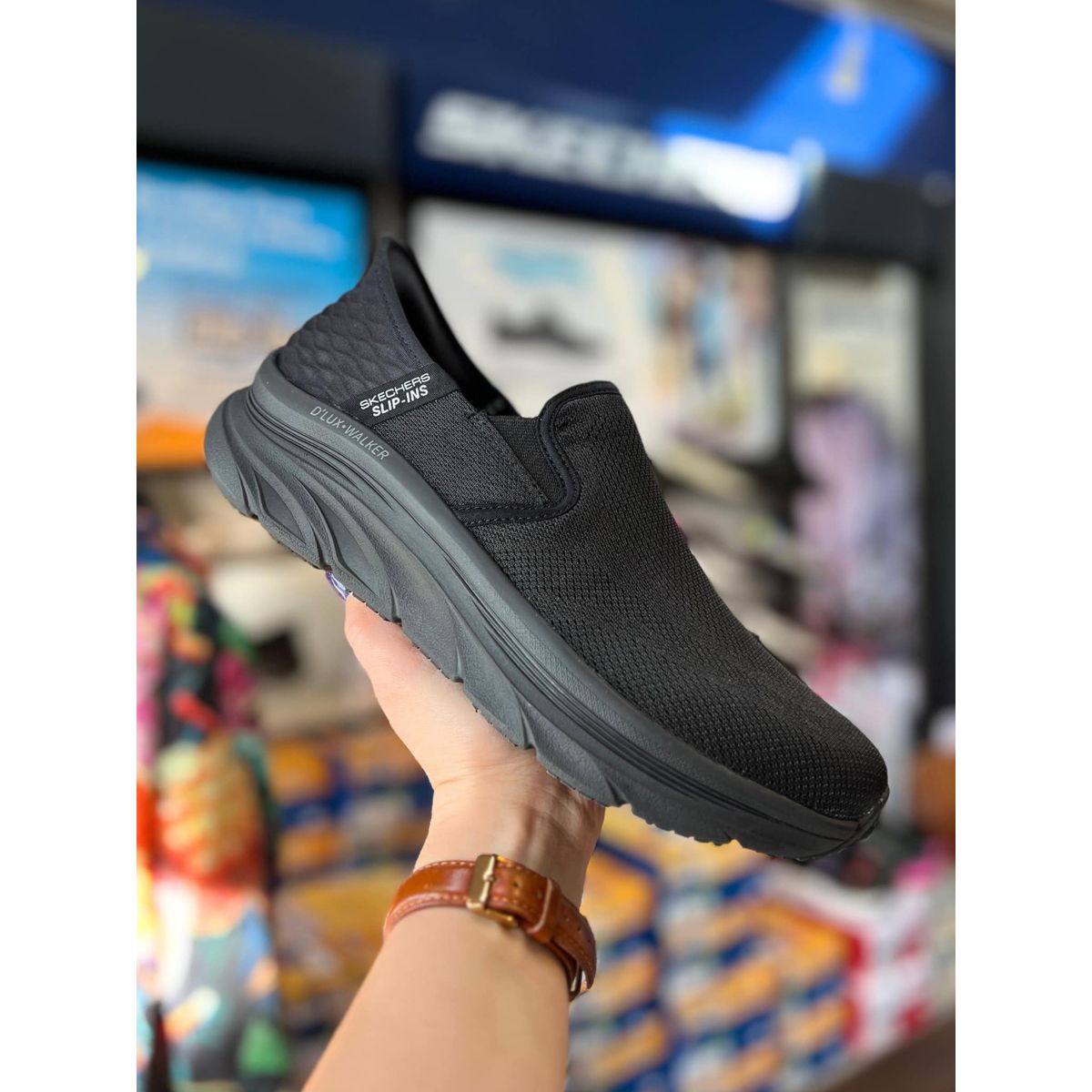 SKECHERS, Relaxed Fit: Slip-ins: D'Lux Walker - Oxford - Black 45