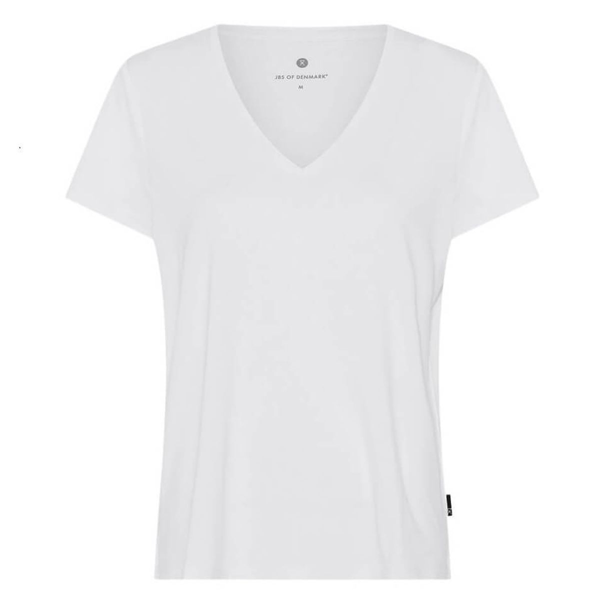 Bambus t-shirt med v-hals, dame, JBS of Denmark, hvid, str. small