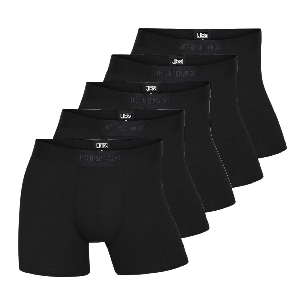 5-pak JBS bambus boxershorts i gaveæske, sort, str. 3XL