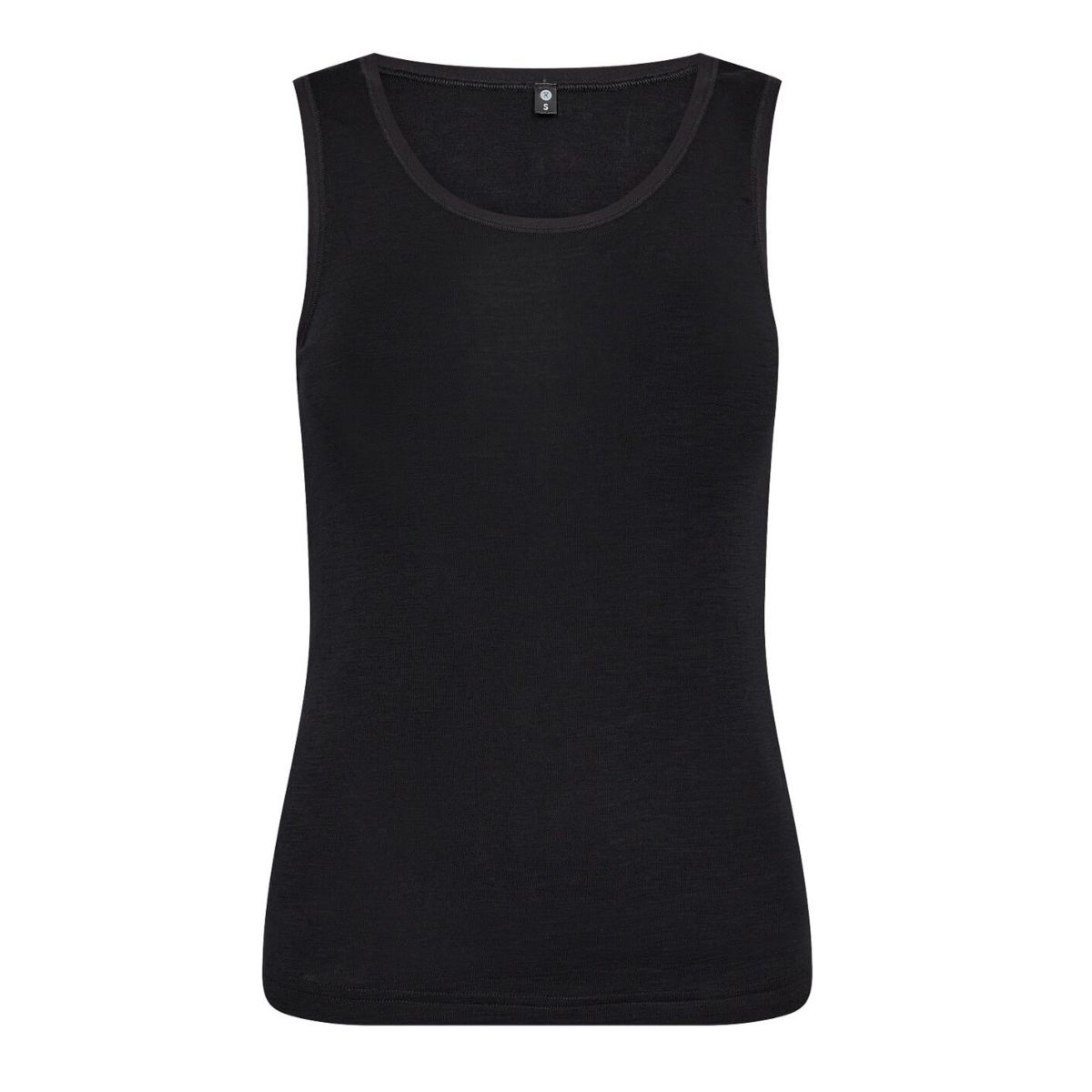 Tank top i 100% uld til kvinder, sort, str. small