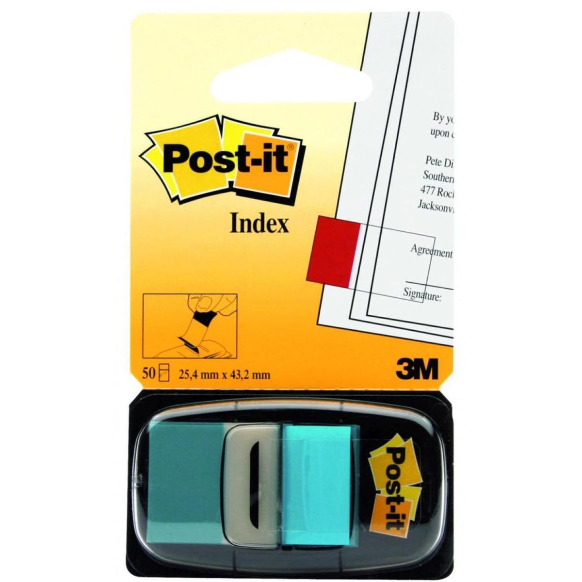 Indekseringsfaner POST-IT® (680-23), PP, 25x43mm, 50 faner, klar blå.