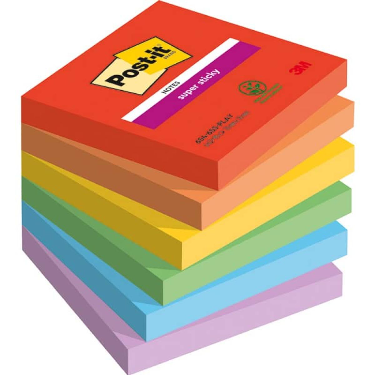 Post-it®PLAYFUL klæbende noter, 76x76mm, 6x90 ark 1 pakke