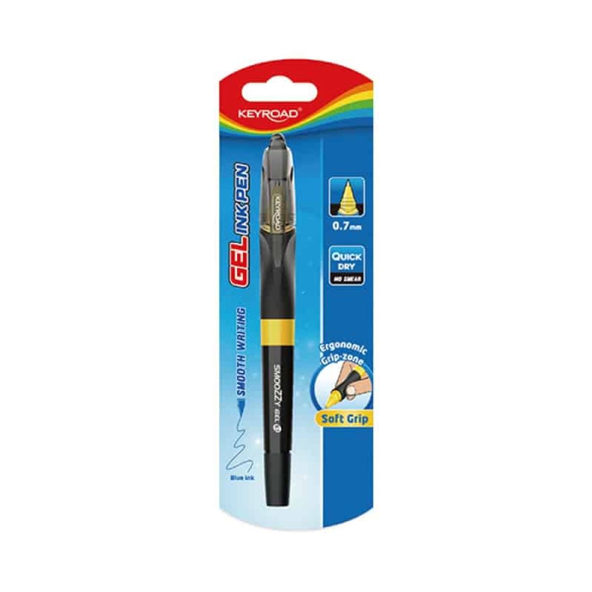 Gelpen KEYROAD SMOOZZY Writer, 0,7mm., blisterpakke, farvemix,.