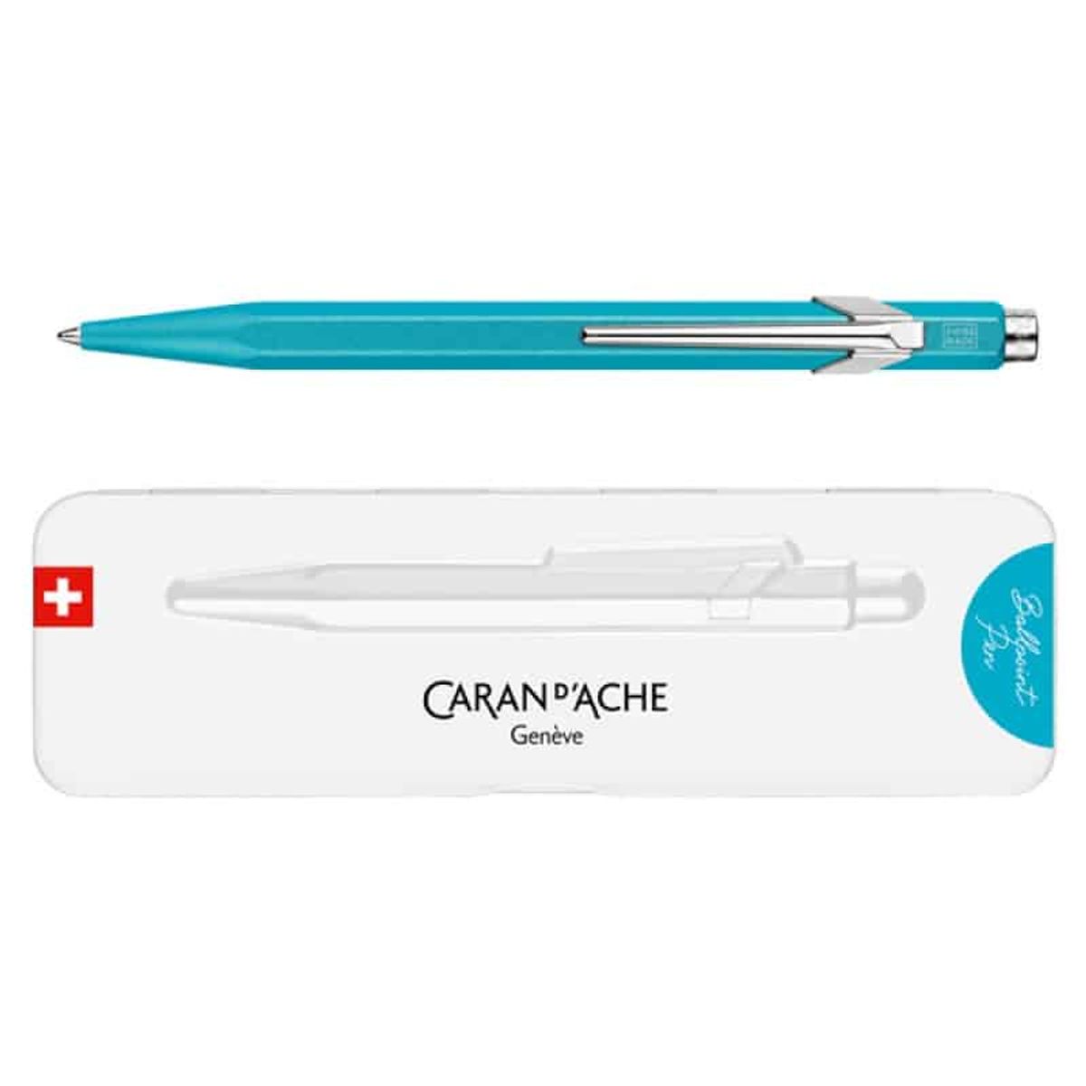 Pen CARAN D'ACHE 849 Colormat-X, M, i æske, turkis.