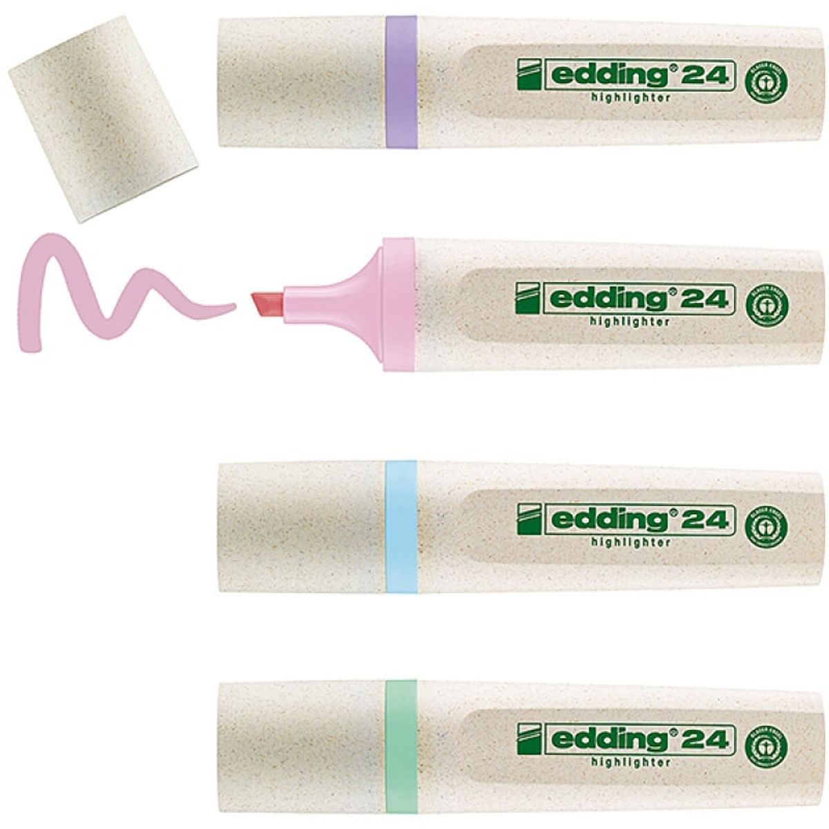 Edding E-24 ECOLINE Highlighters, 2-5 mm, 4 stk., blandet pastelfarver 1 pakke