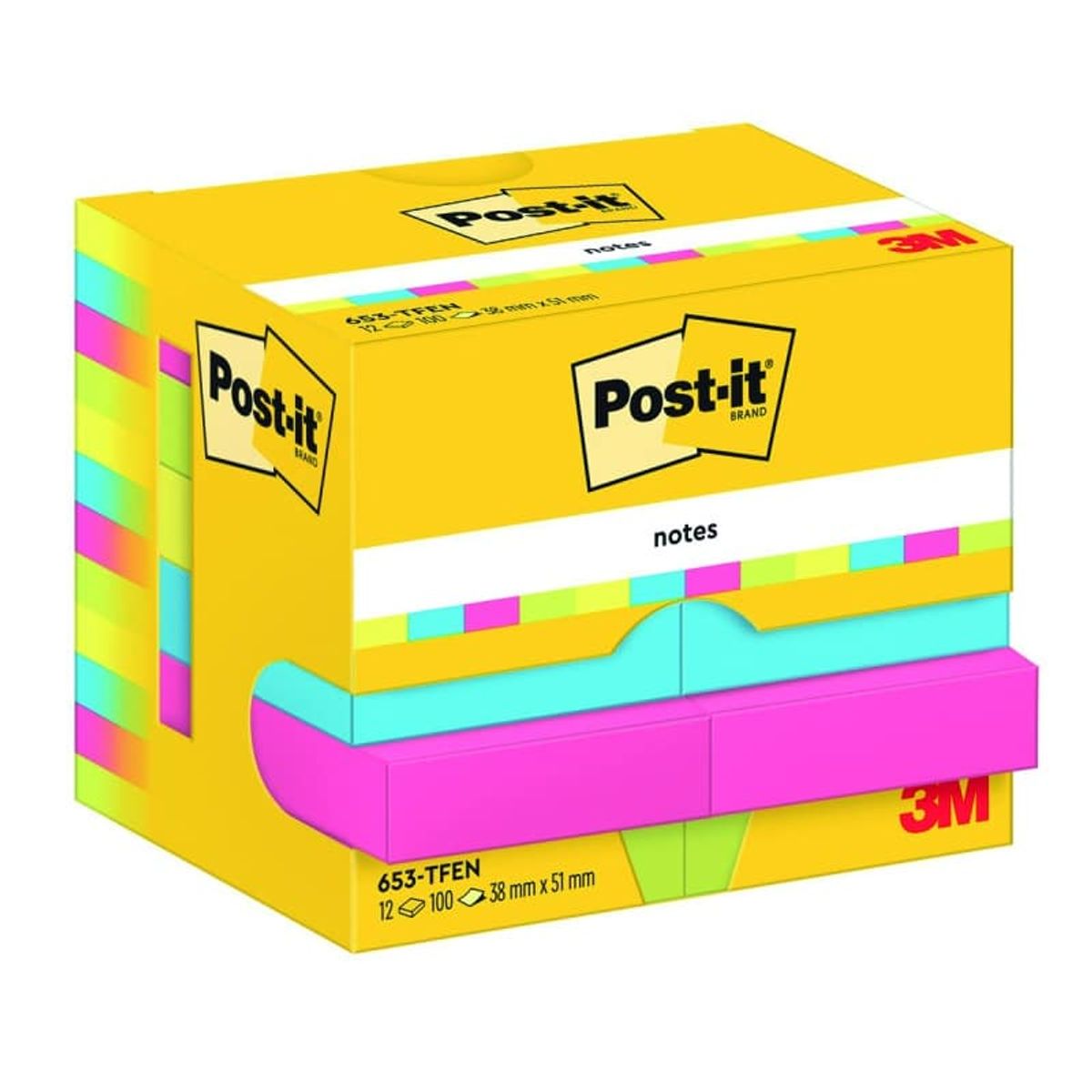 Sticky notes Post-it®, ENERGETIC, 38x51mm, 12x100 ark.