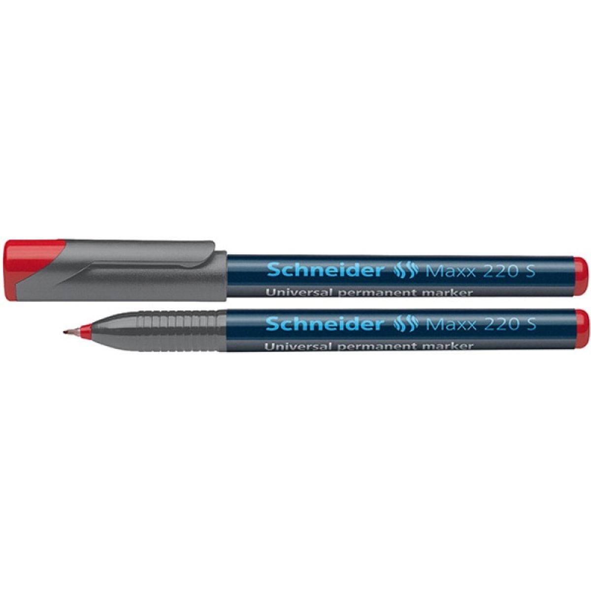 Universal permanent marker SCHNEIDER Maxx 220 S, 0,4mm, rød, 10 stk.