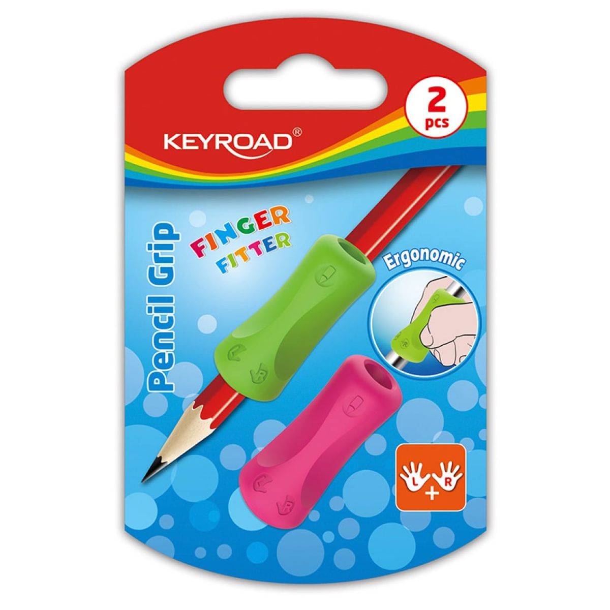 Blyantsholder KEYROAD Ergonomisk, Blandede Farver, 2stk.