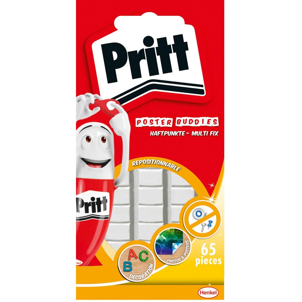 Monteringsmasse PRITT ON &amp; OFF, hvid,.