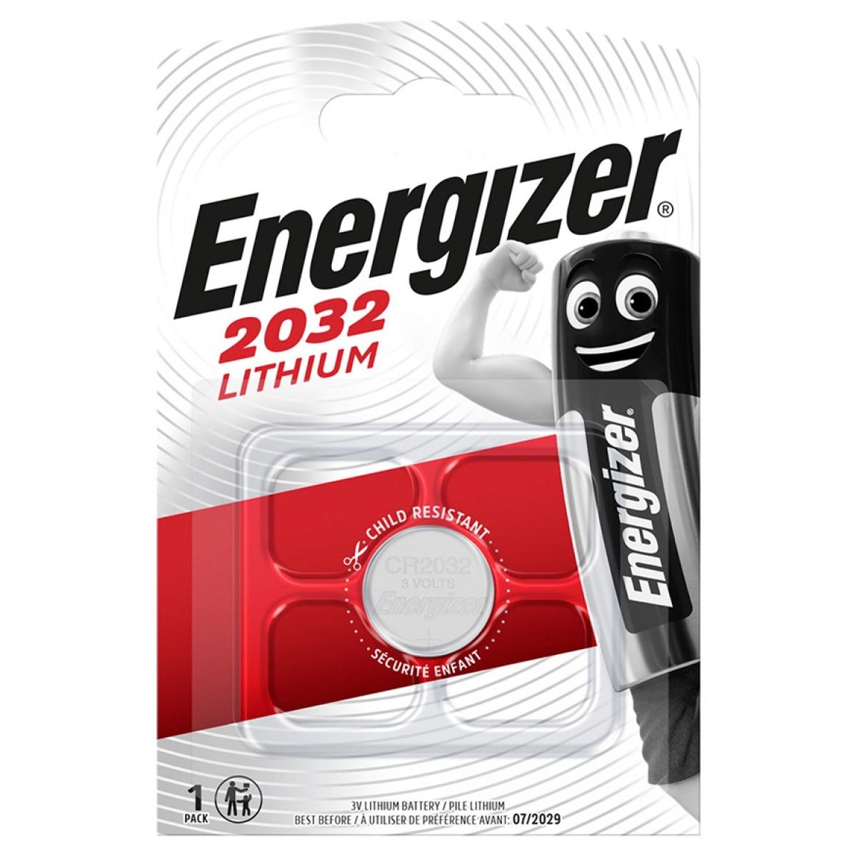 Batteri Energizer CR2032 til små enheder.