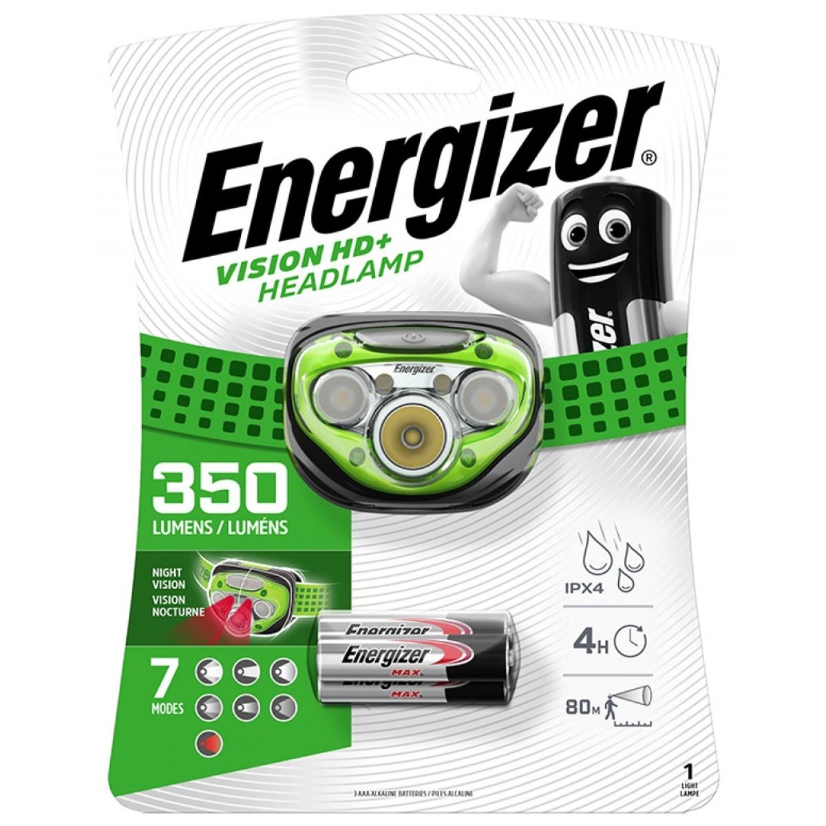 Pandelygte Energizer 7 LED inkl. 3 AAA batterier.