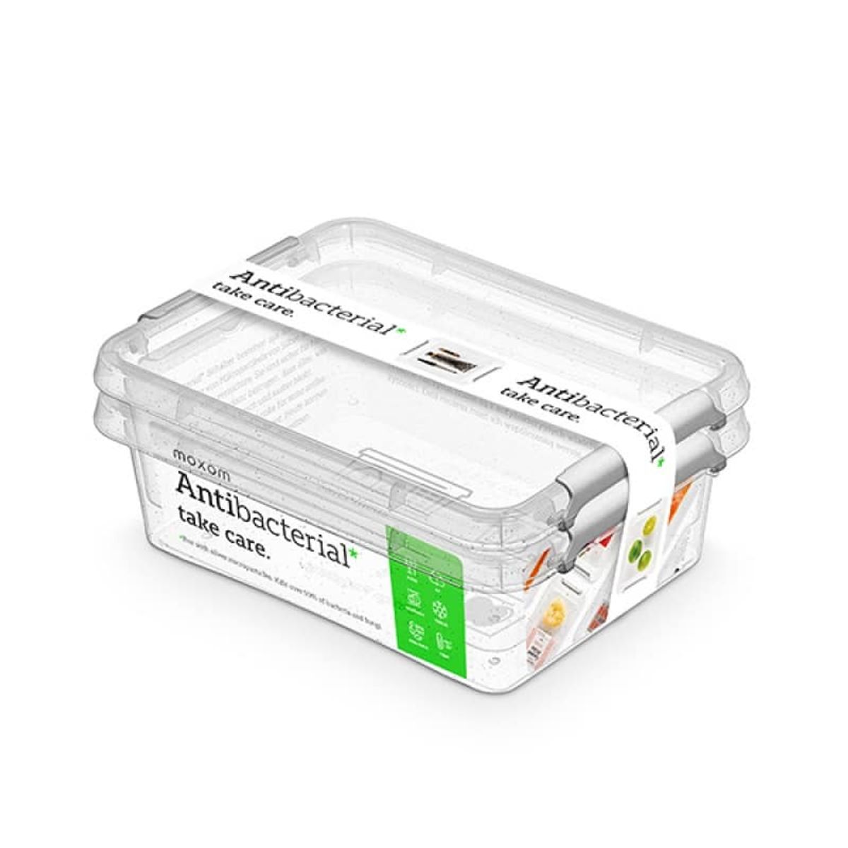 Antibakteriel beholder sæt Nanobox 2x1,15L transparent.