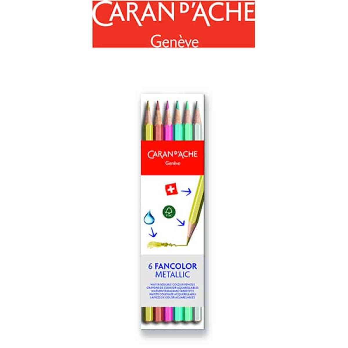 Farveblyanter Caran d'Ache Fancolor Metallic.