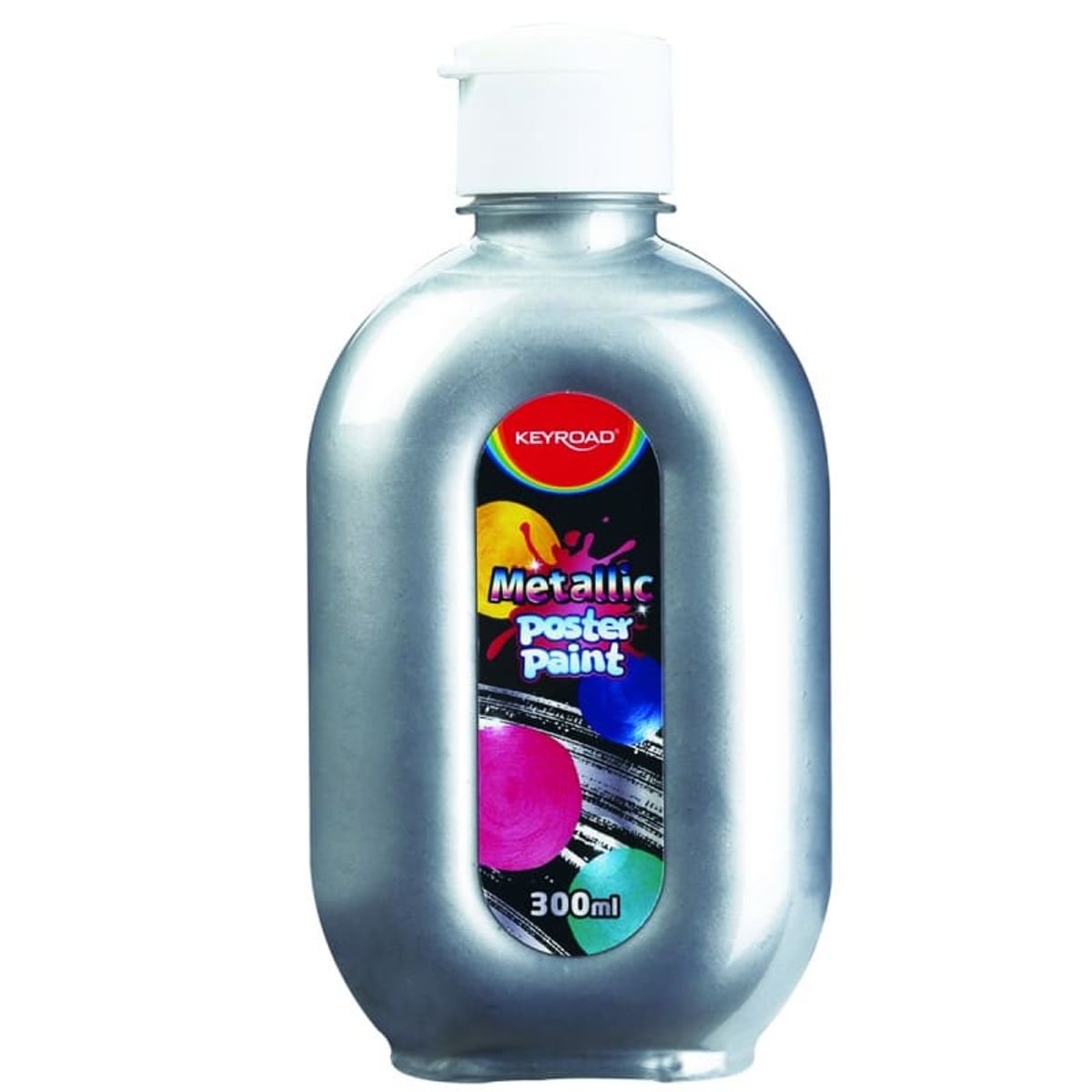 Metallic Plakatmaling Sølvfarve 300ml.