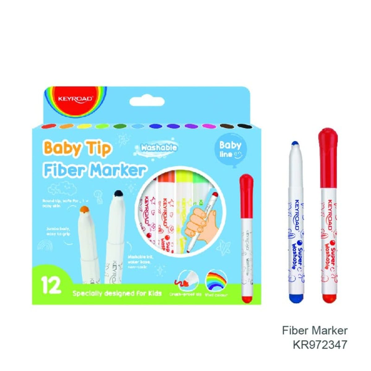 Fiber Tuscher Baby Tip, Blokeret Spids, 12 Farver,.