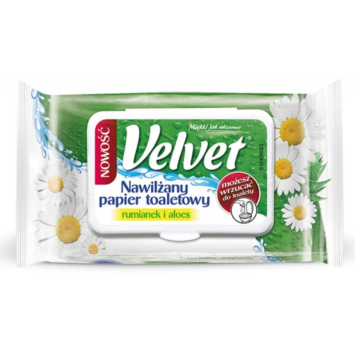 Toiletpapir VELVET Kamille Aloe Hvid Våd.