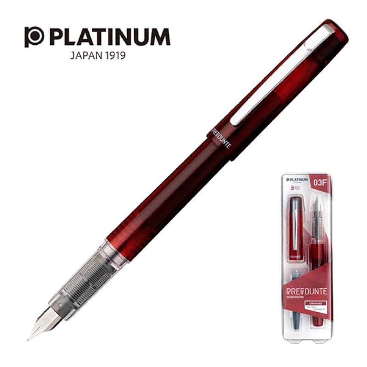 Fyldepen Platinum Prefounte Crimson Red F.