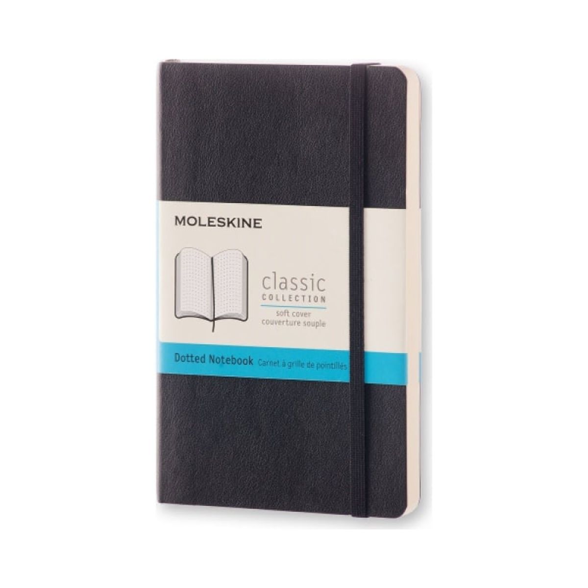 Notatbog Moleskine Classic 9x14 cm prikket sort.