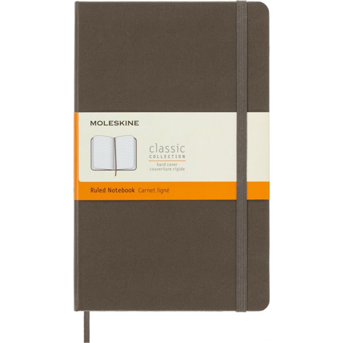 Notatbog Moleskine Classic L Linjeret Brun.