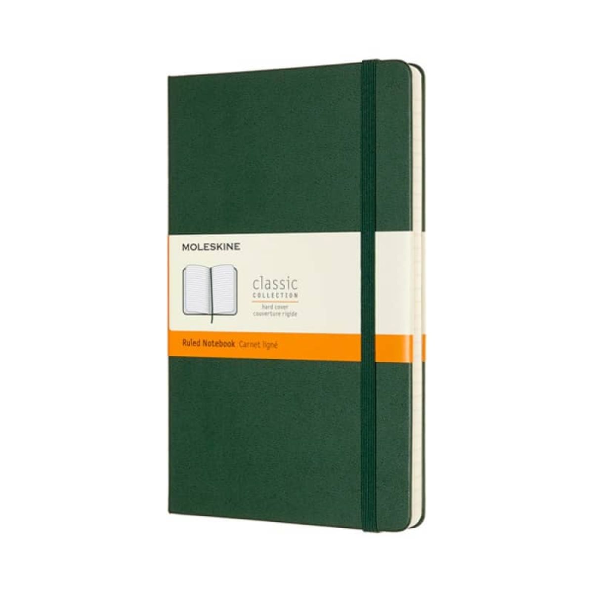 Notatbog Moleskine Classic L, linjeret, grøn,.