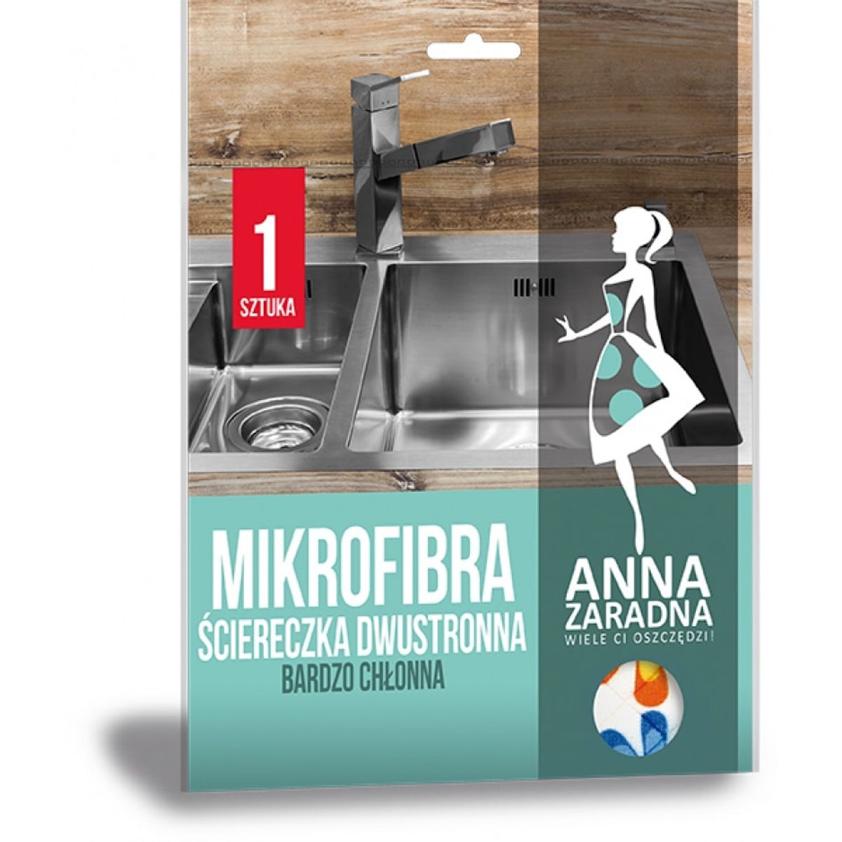 Mikrofiberklud ANNA ZARADNA, dobbeltsidet,.