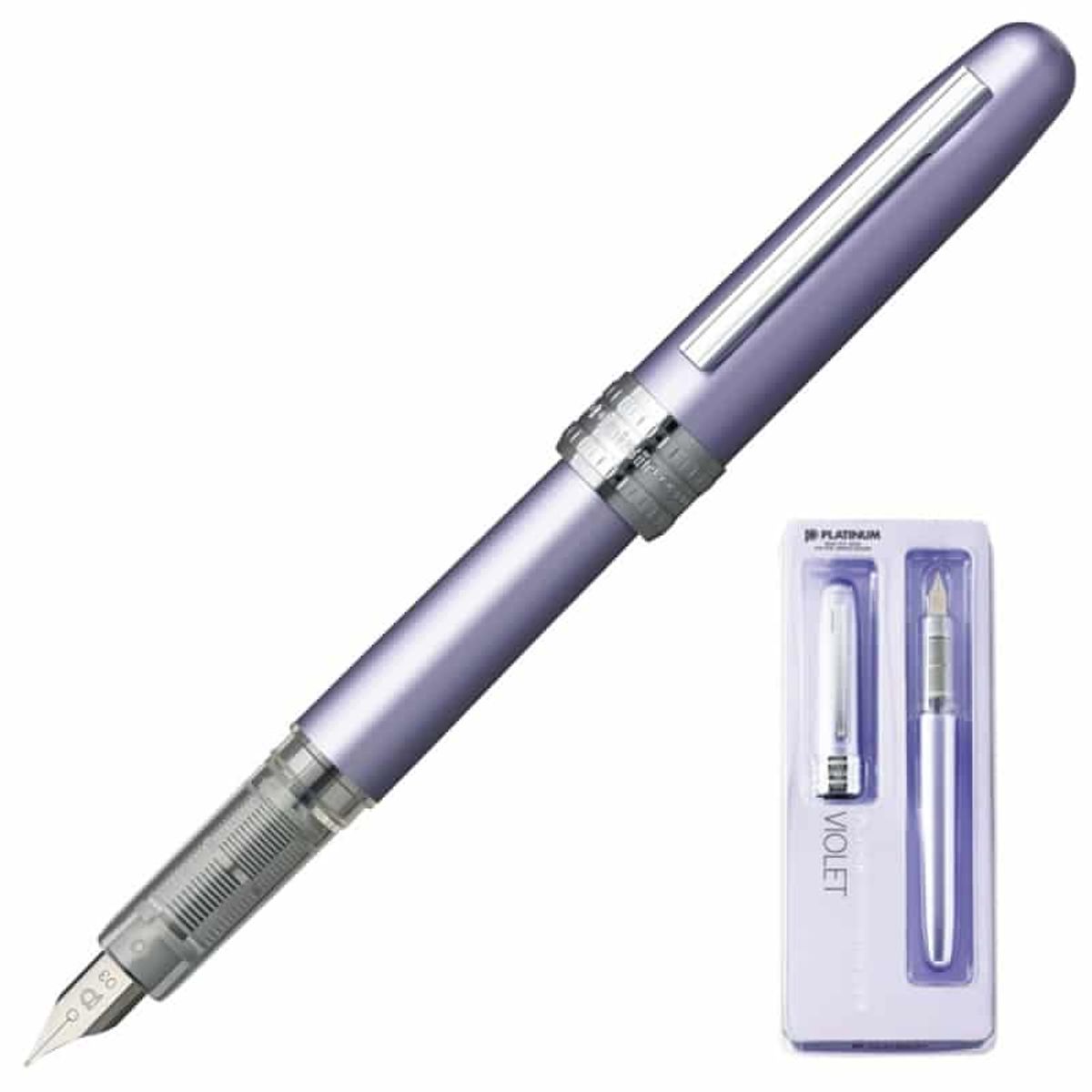 Fyldepen PLATINUM Plaisir violet aluminium.