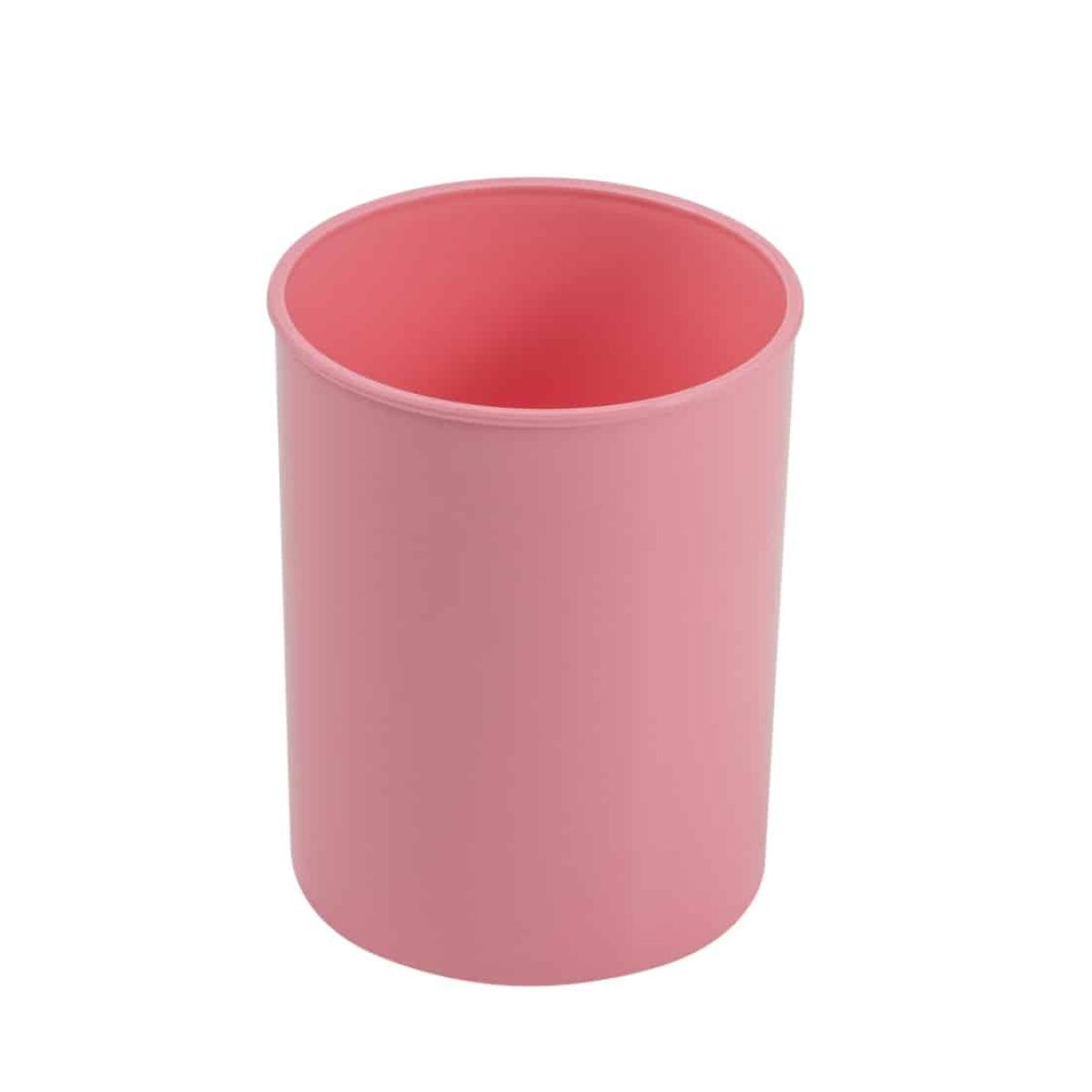 Pen holder pastel pink rund 95x75mm.