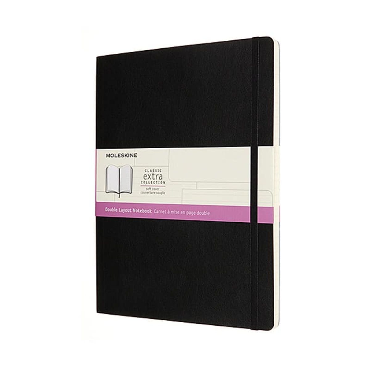 Notesbog Moleskine XL linjeret softcover sort.