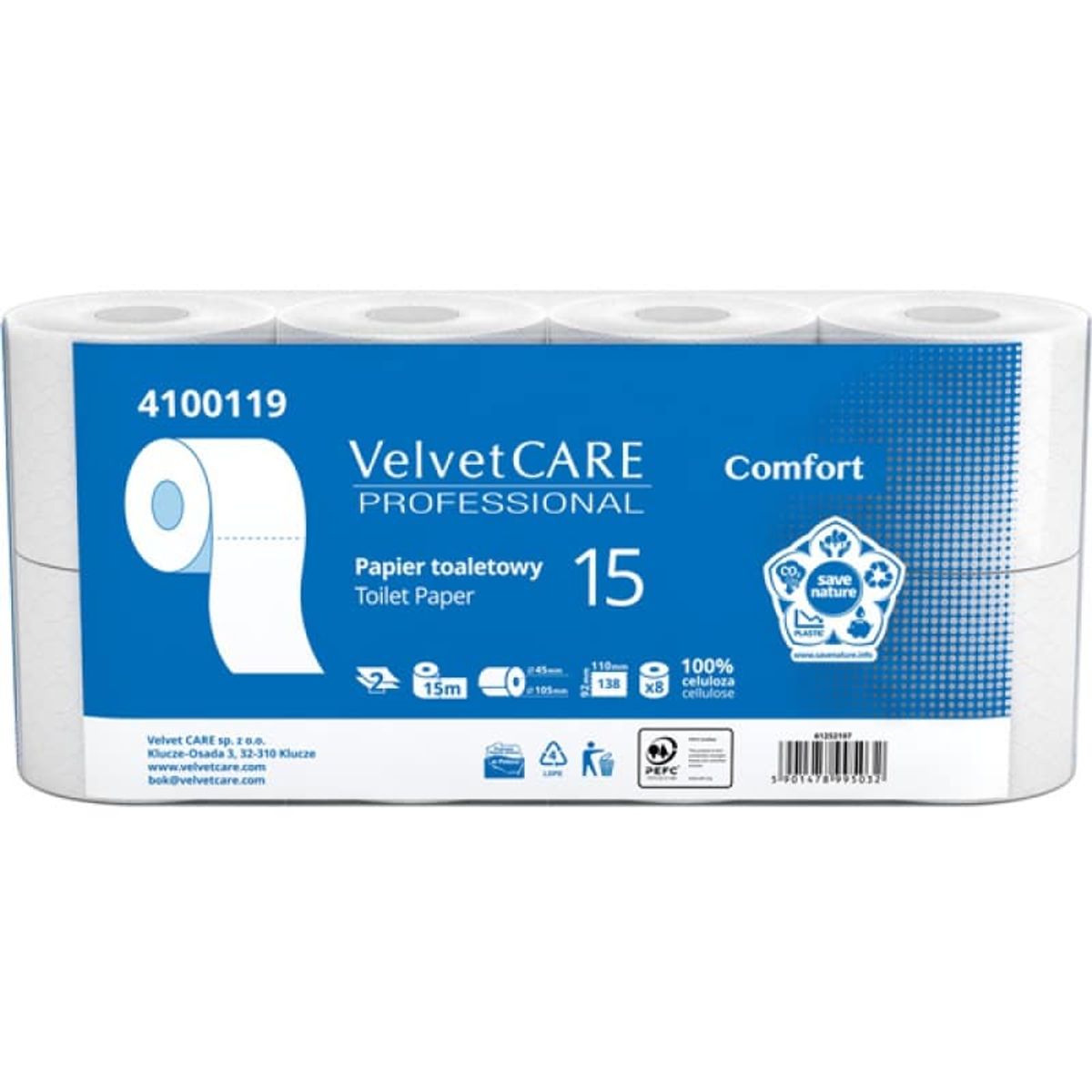 Toiletpapir Velvet Professional 2-lags 138 ark.