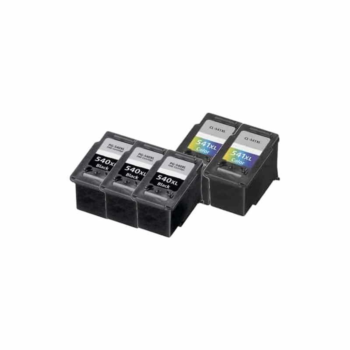 Rabat sæt! Canon PG-540XL / CL-541XL - 3 x Sort 2 x Farve - Kompatibel - PG-540XL - 88 ml